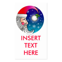 Gift Tag, Business Card - Santa Claus Moon