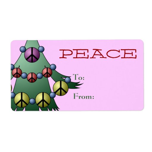 Gift Tag Label Template To/From Christmas Tree