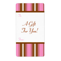 Gift Tag Label Template To/From Customizable