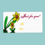 Gift Tag Label Template To/From Three Little Flowe labels
