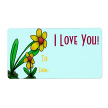 Gift Tag Label Template To/From Two Little Flowers