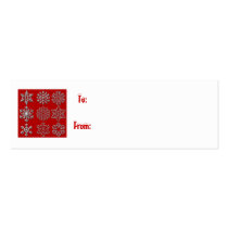 Gift tag  silver snowflakes business cards