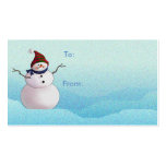 GIFT TAG SNOWMAN & HATS by SHARON SHARPE business cards