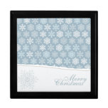 Giftbox bleu de motif de flocon de neige boîte à babioles