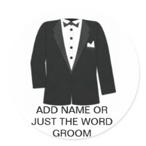GIFTS FOR GROOM'S OR BLACK TIE EVENTS ROUND STICKER
