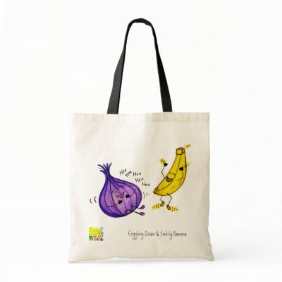 Giggling Onion and Giddy Banana Bag by kathyfena