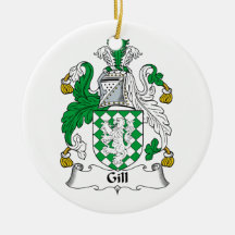 Gill Family Crest Christmas Tree Ornament