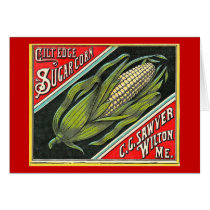 Gilt Edge Sugar Corn - Vintage Crate Label Greeting Cards