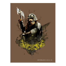 Gimli With Axe Vector Collage Post Card