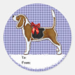 Ginger Bread Beagle Christmas Cookie Round Stickers
