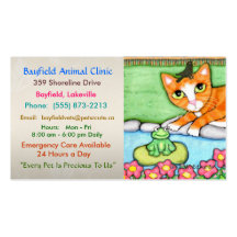 Ginger Cat At Pond Business Cards