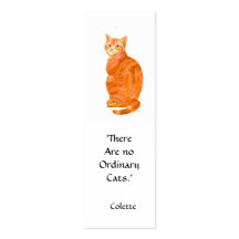 Ginger Cat Bookmark Business Card Template