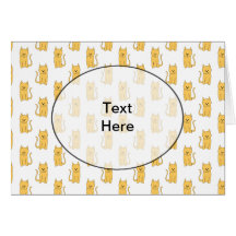 Ginger Cat Pattern. Greeting Card