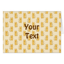 Ginger Cat Pattern. Greeting Card