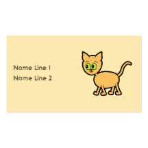 Ginger Cat with Green Eyes. Business Card Template