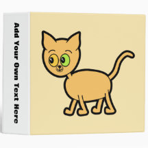 Ginger Cat with Odd Eyes. 3 Ring Binders