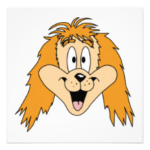 Ginger Dog. Cartoon. Custom Announcement