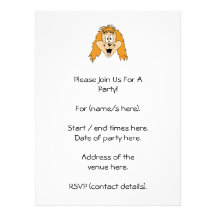 Ginger Dog. Cartoon. Invitation