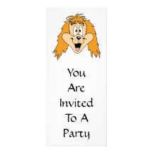 Ginger Dog. Cartoon. Personalized Invitation
