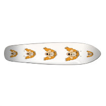 Ginger Dog. Cartoon. Skate Board