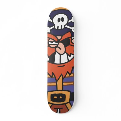 Ginger pirate with Parrot Skateboard Decks by FormulaDesigns