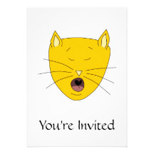 Ginger singing cat. invites