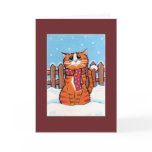 Ginger Tabby Cat in the Snow Christmas Card