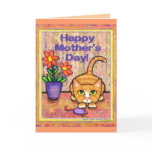 Ginger Tabby Cat Mother's Day Greeting Card