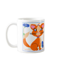 Ginger Toon Kitty with Flowers Mug