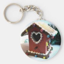 Gingerbread Birdhouse Keychain