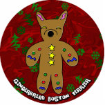 Gingerbread Boston Terrier Christmas Ornament Photo Cutout
