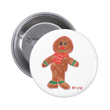 Gingerbread Boy Buttons