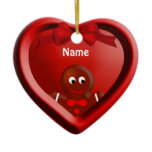 Gingerbread Boy Heart Ornament