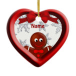 Gingerbread Boy Heart Snowflakes Ornament