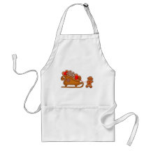 GINGERBREAD BOY & SLEIGH by SHARON SHARPE Apron