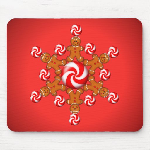 GINGERBREAD BOY STAR by SHARON SHARPE Mouse Mat