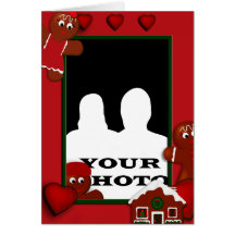 Gingerbread Christmas Family of Two Photo Card