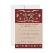 Gingerbread Christmas RSVP Response Card Personalized Announcements