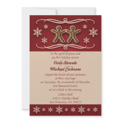 Gingerbread Christmas Wedding Invitation by youreinvited