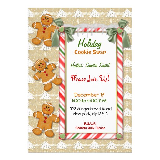 Gingerbread Cookie Swap Invitation
