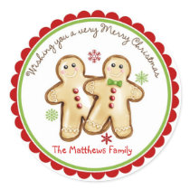 Gingerbread Couple Christmas Holiday Stickers