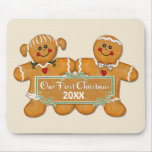 Gingerbread Couple First Christmas Mousepads