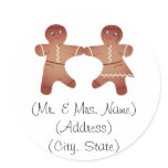 Gingerbread Couple Holiday Address Labels Stickers