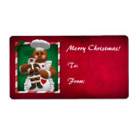 Gingerbread Family: Chocolate Girl Personalised Shipping Label