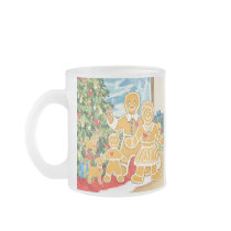 Gingerbread Family With Their Christmas Tree Coffee Mug