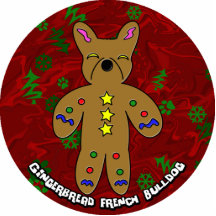Gingerbread French Bulldog Christmas Ornament Photo Cut Outs