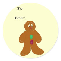 Gingerbread Gifttag Round Sticker