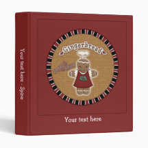 Gingerbread Girl 3 Ring Binder