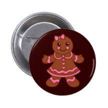 Gingerbread Girl Button