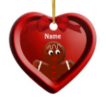 Gingerbread Girl Heart Keepsake Ornament